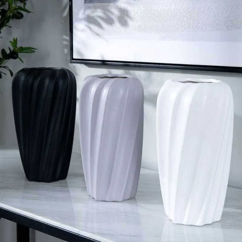 Black Matte Paint Vase - 13.5 x 24cm