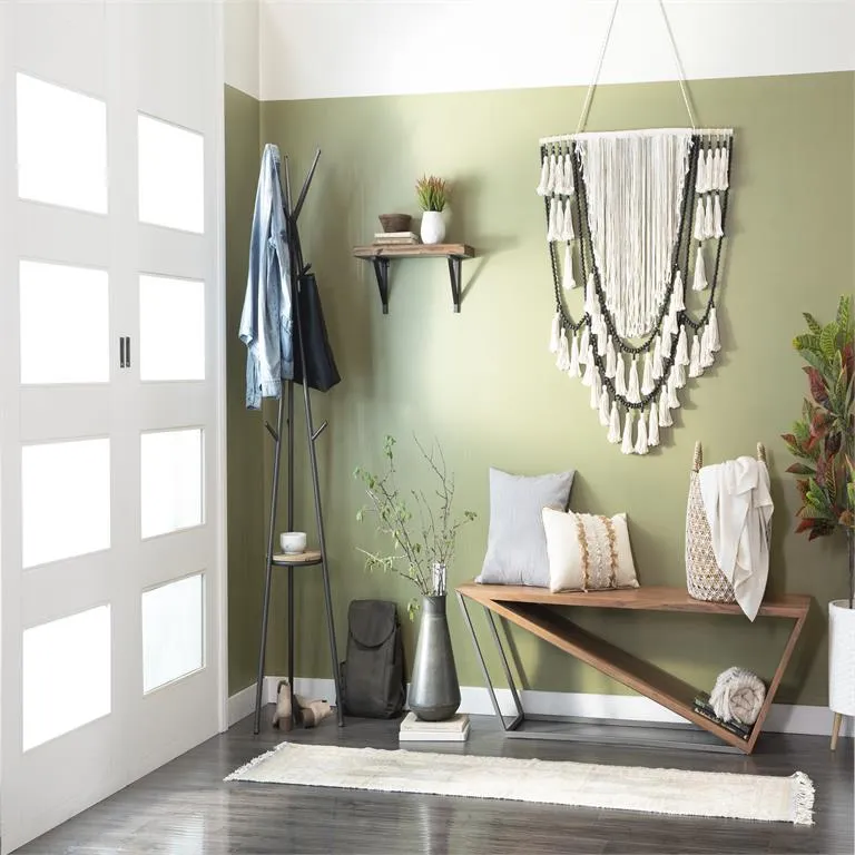 BROWN BANANA LEAF HANDMADE STRING DETAIL STORAGE BASKET WITH HANDLES