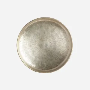 Carve Antique Silver Finish Tray - 38cm