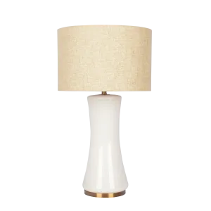 Cascade Glass Lamp Golden Base Off White Glass Table Lamp