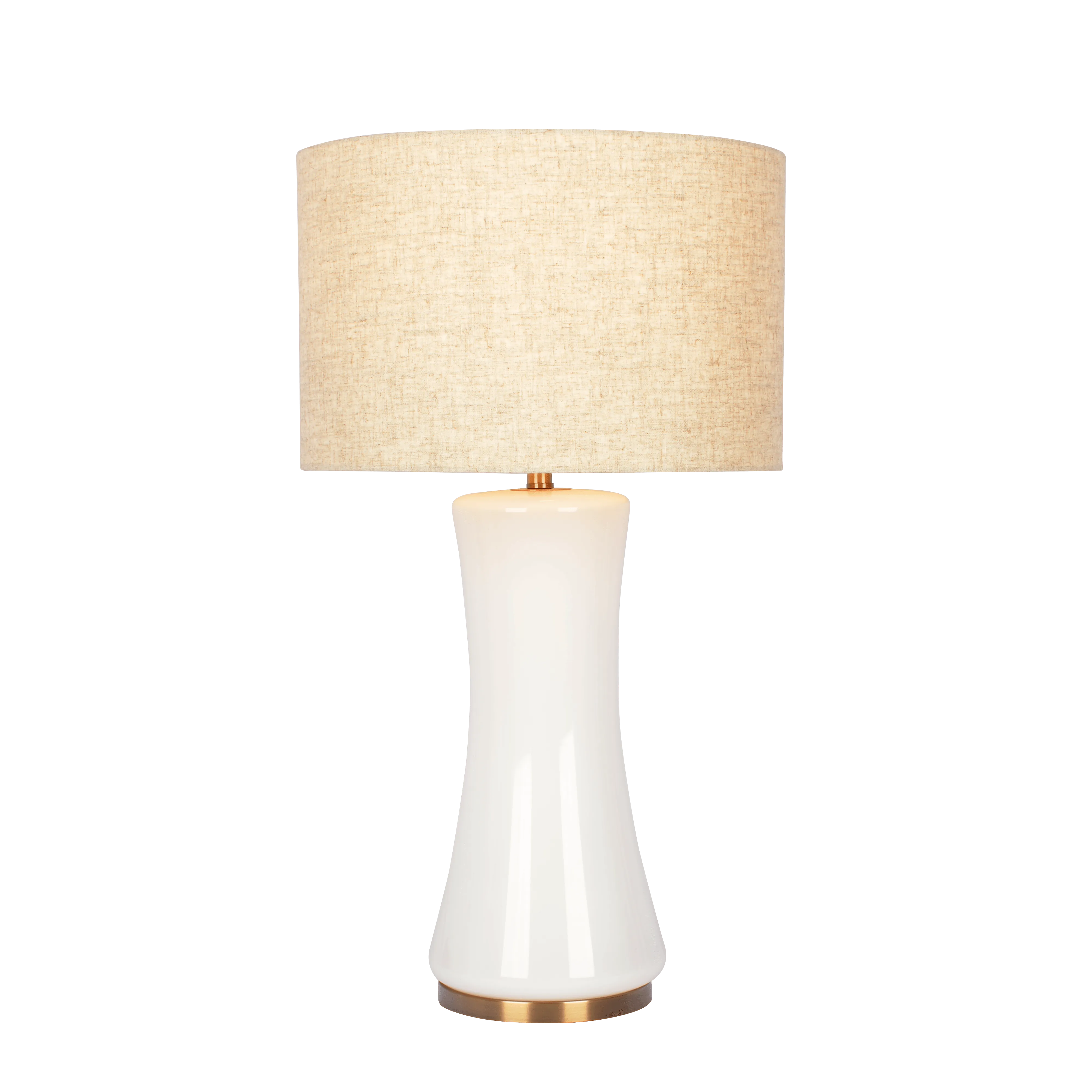 Cascade Glass Lamp Golden Base Off White Glass Table Lamp
