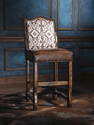Cattleman's Cowhide and Leather Bar Stool