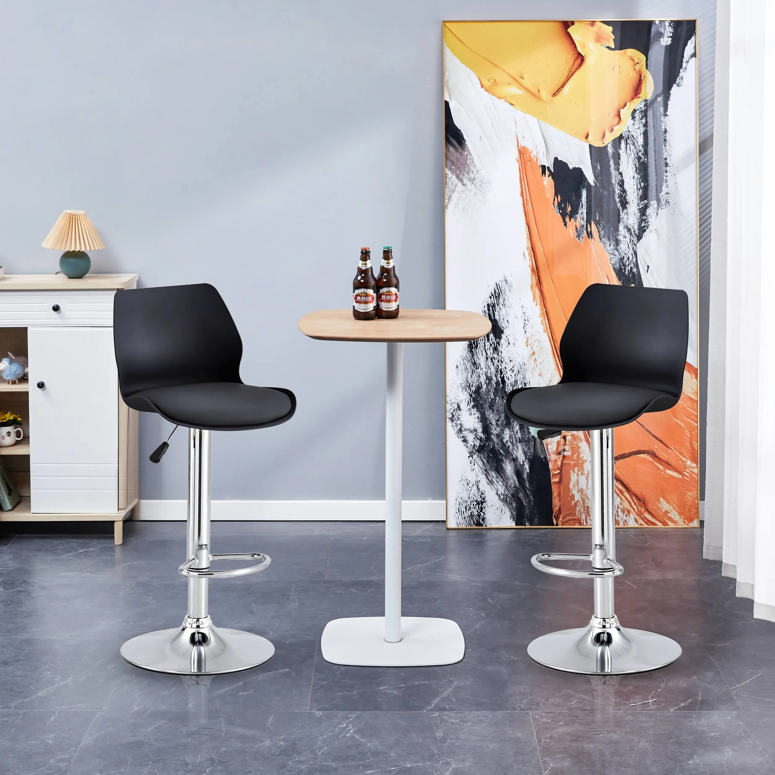 Celestial Heights Adjustable - Set of Two Stools // Black