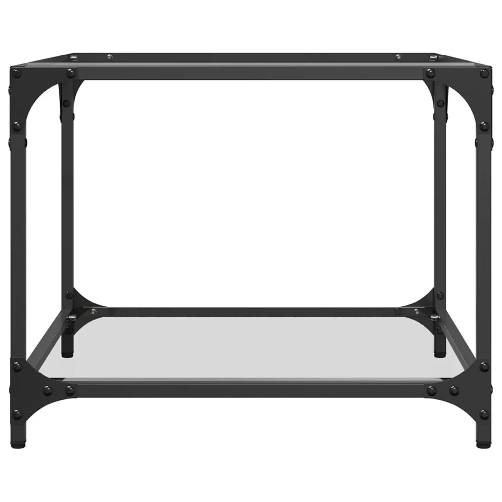 Coffee Table with Transparent Glass Top 50x50x40 cm Steel