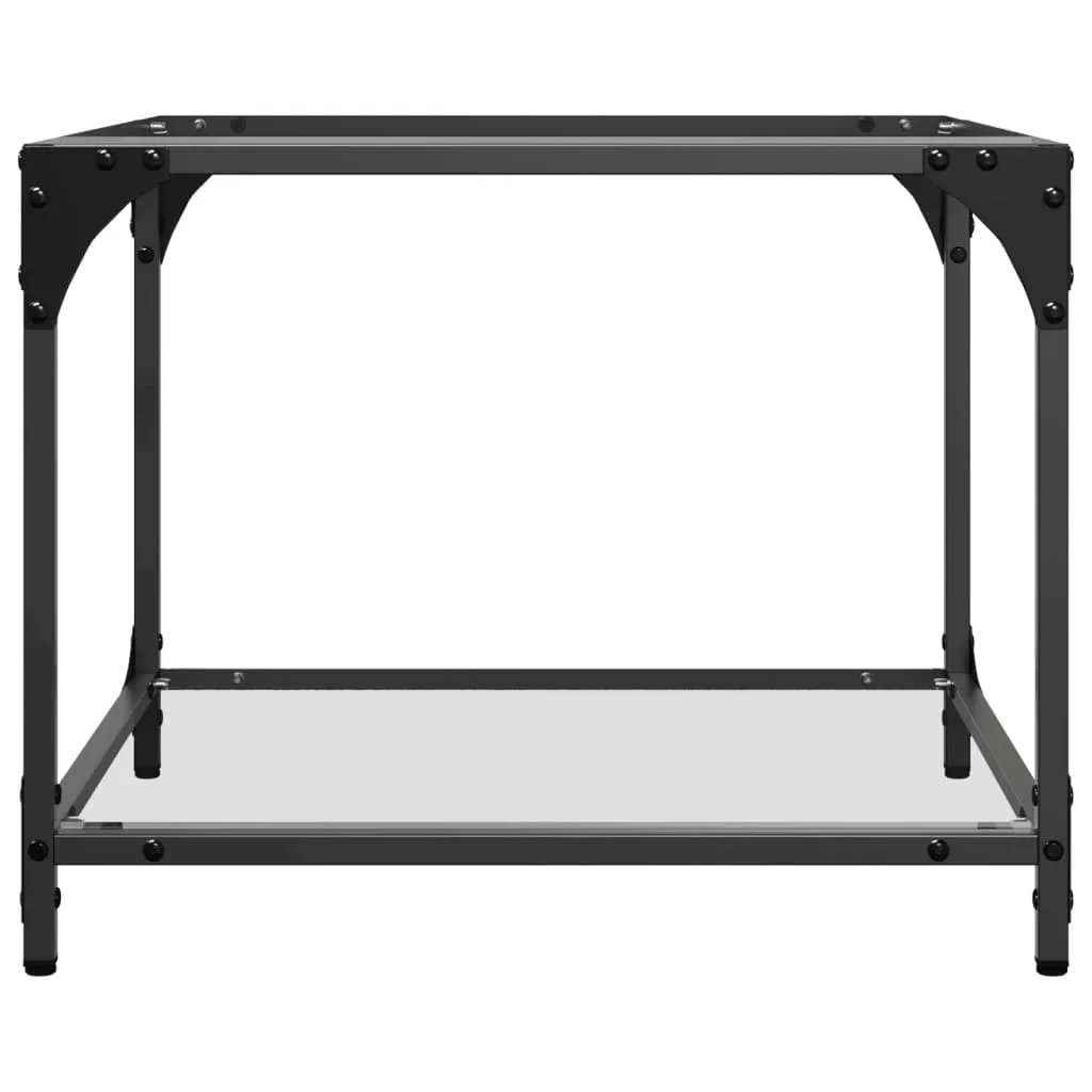 Coffee Table with Transparent Glass Top 50x50x40 cm Steel