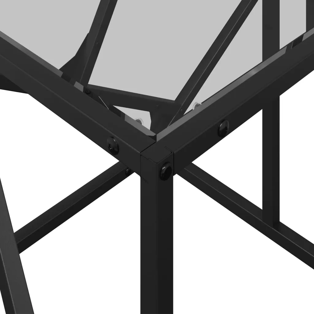 Coffee Table with Transparent Glass Top 98.5x50x41 cm Steel
