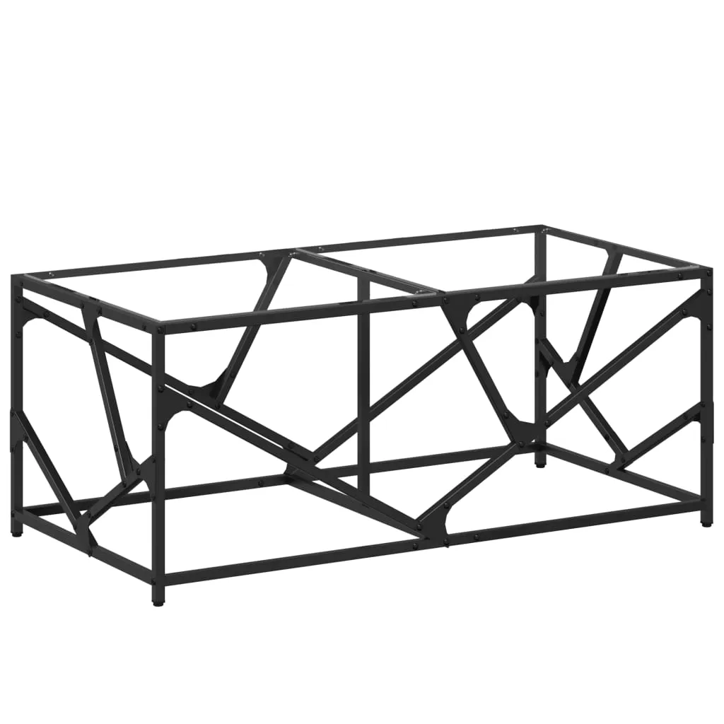 Coffee Table with Transparent Glass Top 98.5x50x41 cm Steel