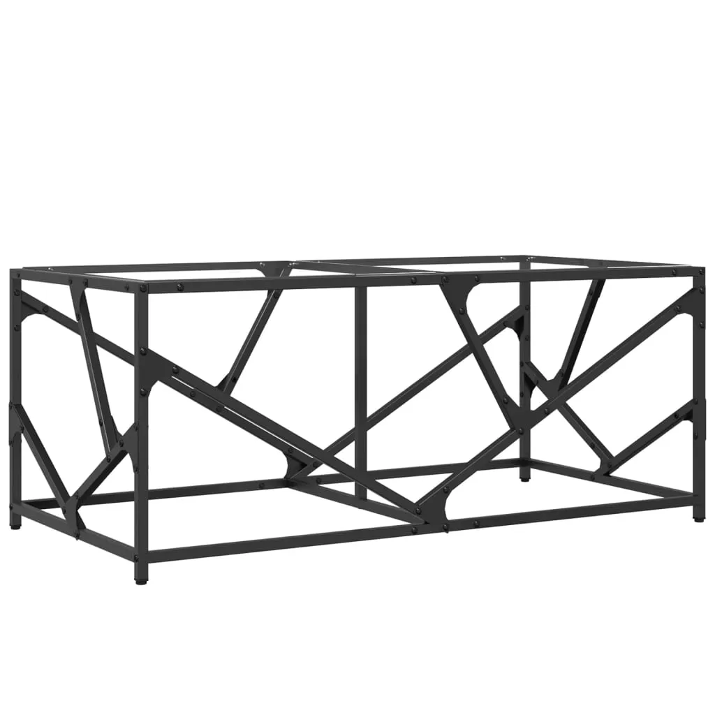 Coffee Table with Transparent Glass Top 98.5x50x41 cm Steel