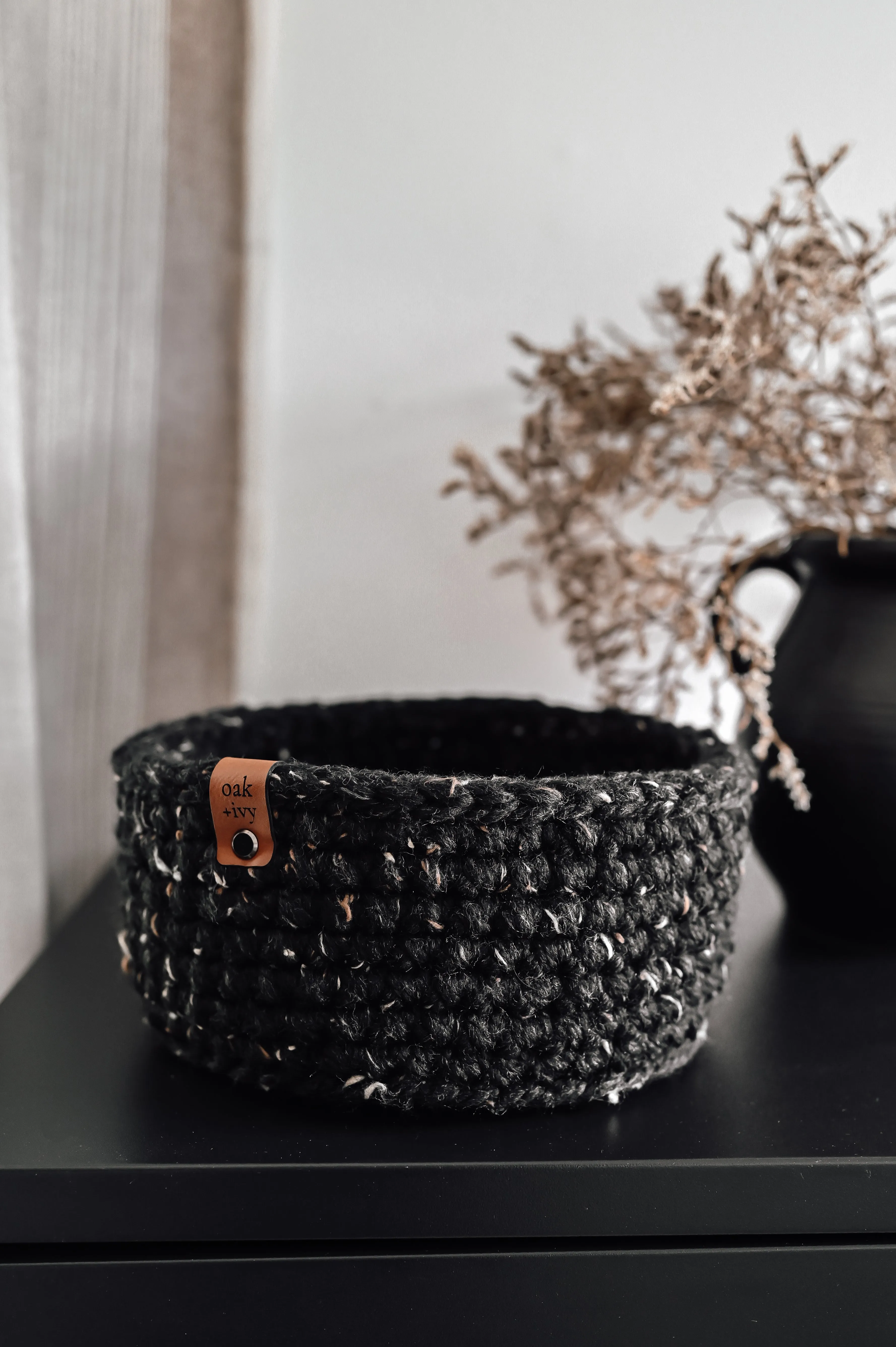 Crocheted Nesting Baskets - Obsidian