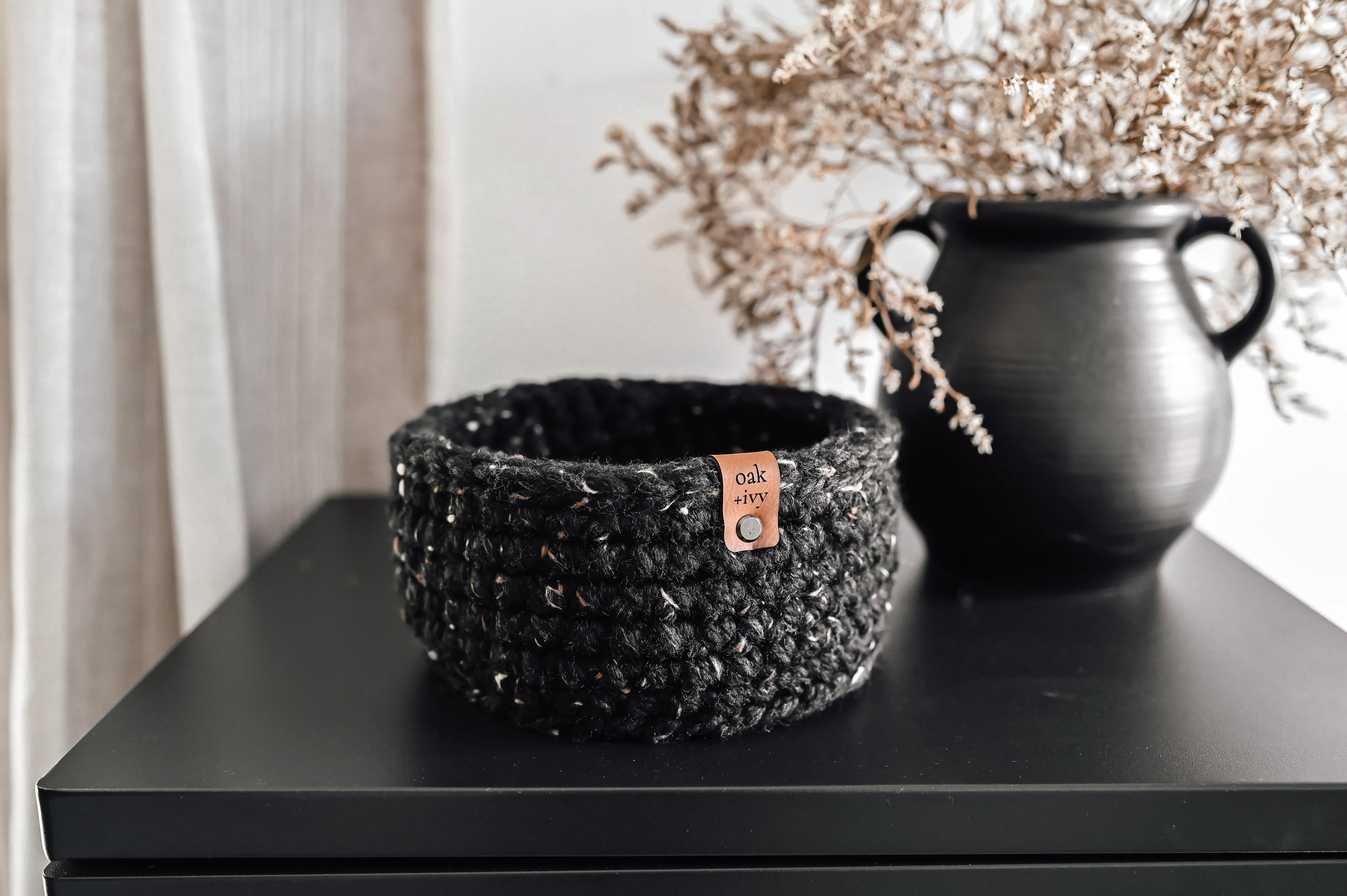 Crocheted Nesting Baskets - Obsidian