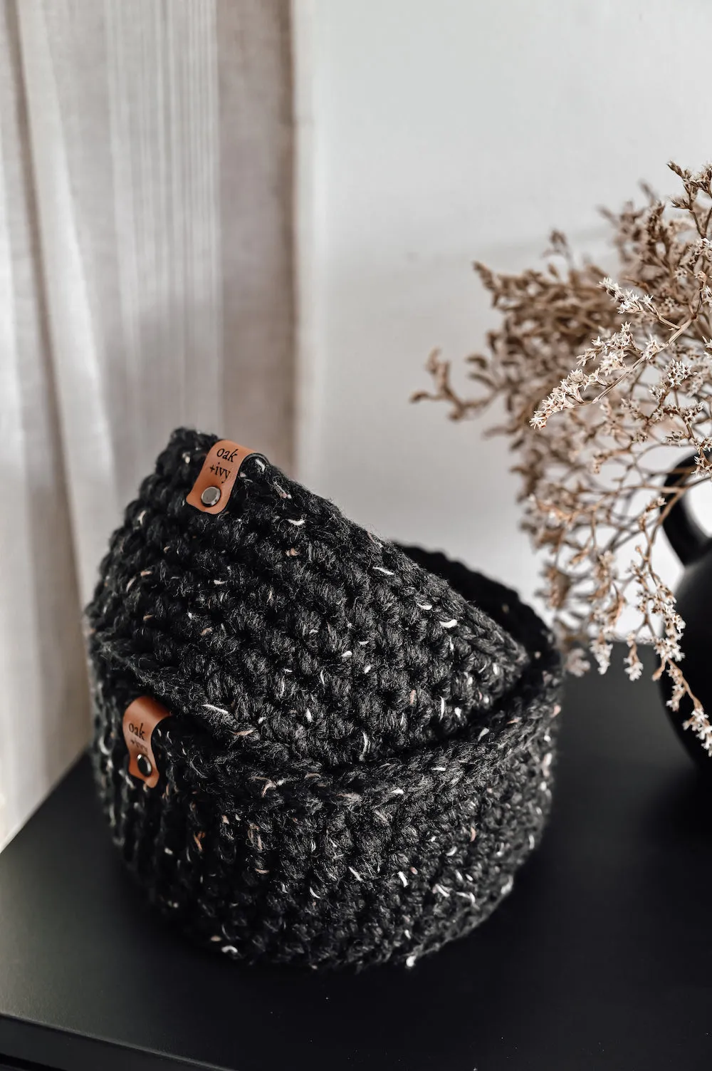 Crocheted Nesting Baskets - Obsidian