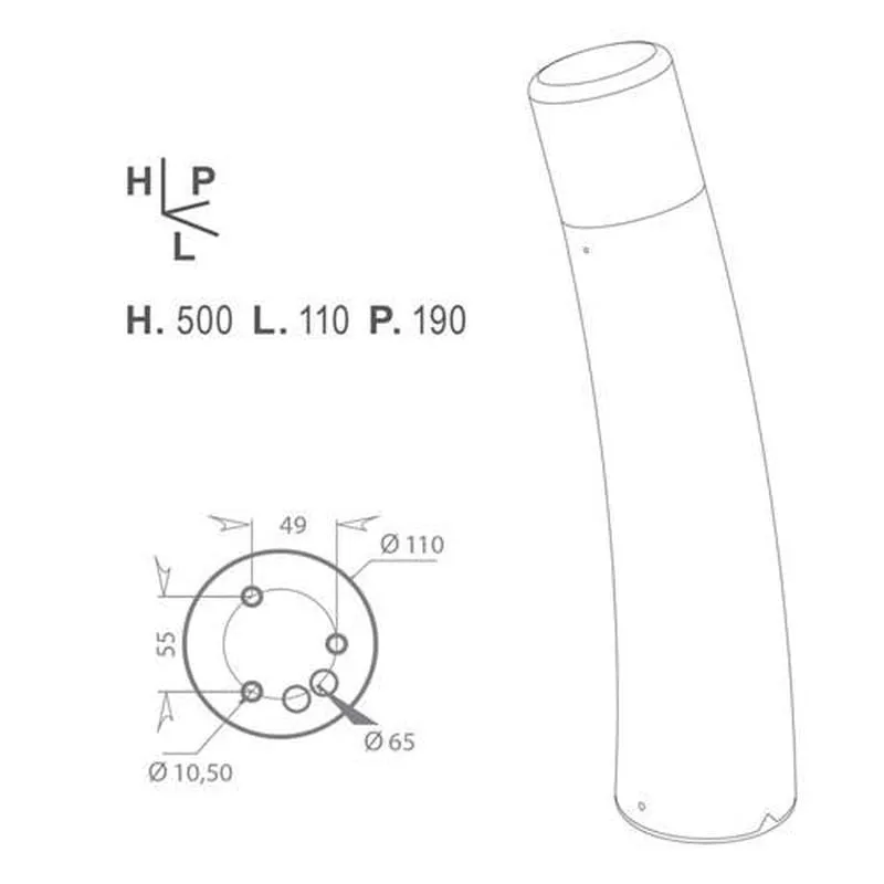 Curved Modern Bollard | Made in France