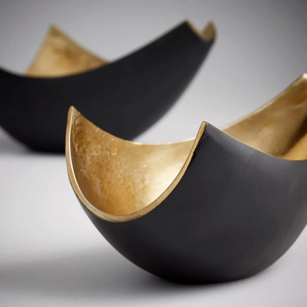 Cyan Design 10620 Boema Tray - Matt Black And Gold - Small