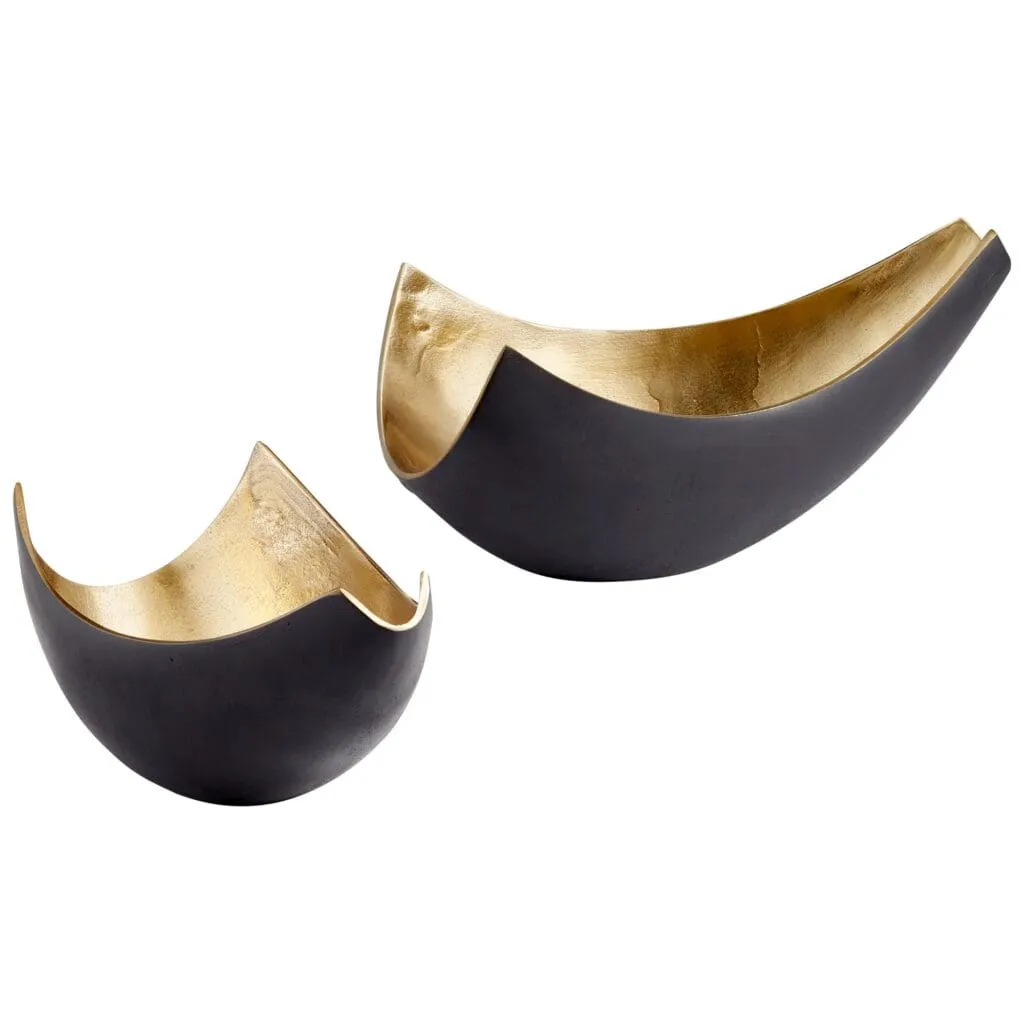 Cyan Design 10620 Boema Tray - Matt Black And Gold - Small