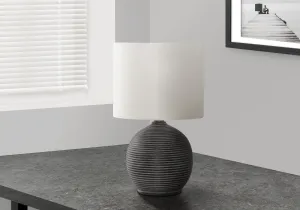 Elegance Illuminare: 16 inch Black Resin Lamp with Ivory Cream Shade - Contemporary Masterpiece