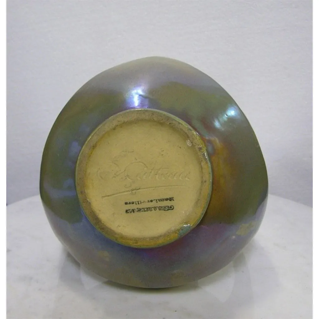 Exceptional Art Nouveau Iridescent Vase by Catteau