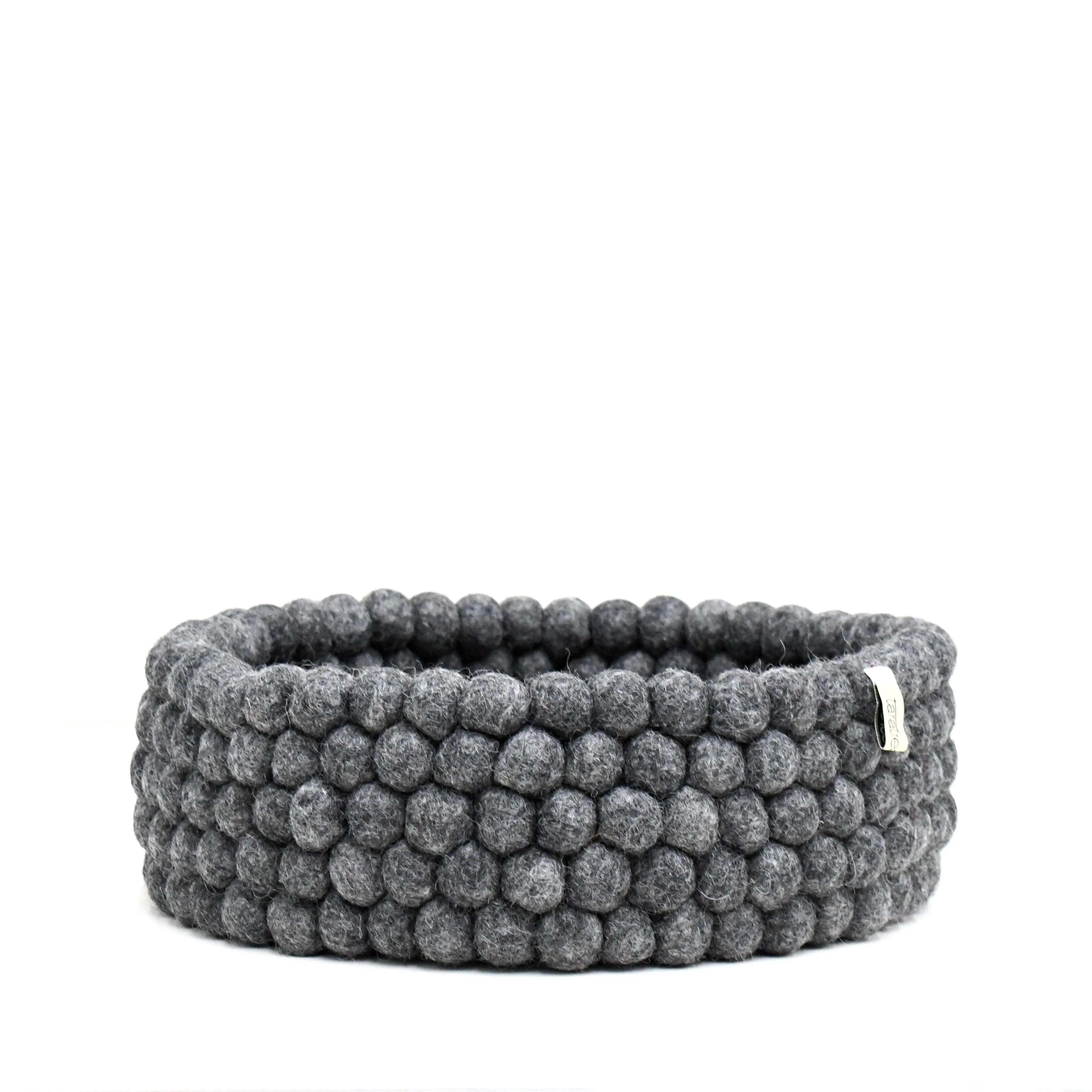 Felt Ball Basket - Dark Grey 30cm