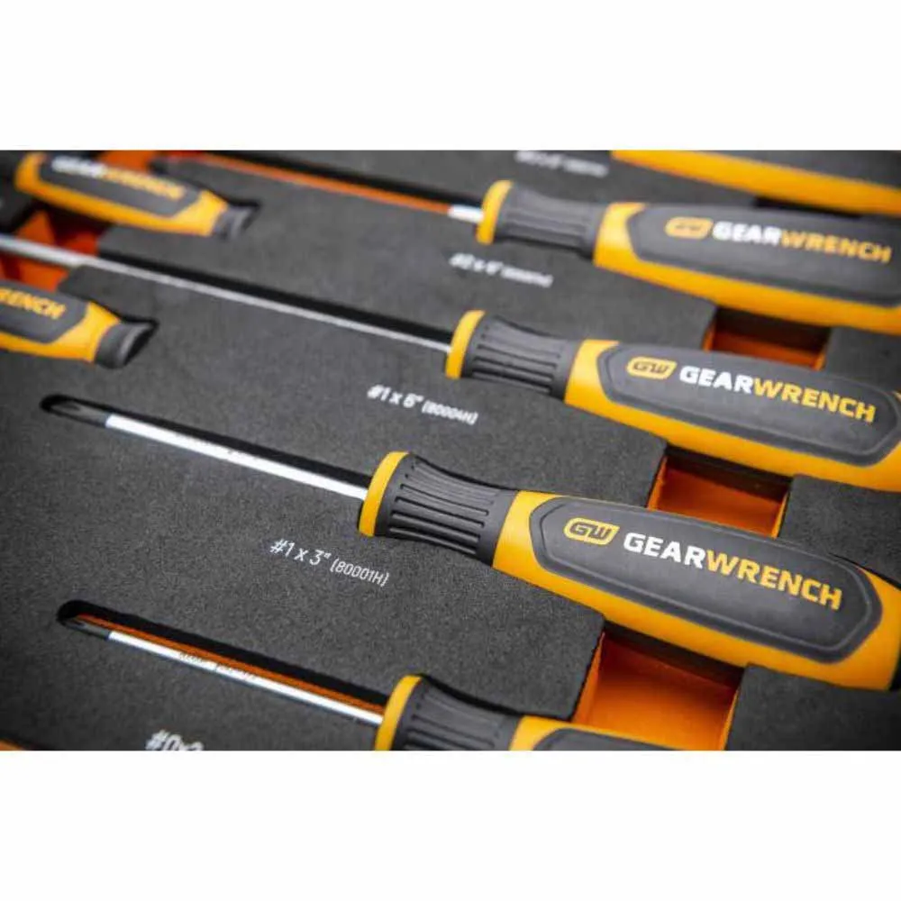 Gearwrench GWMSSCRPH 9 Piece Phillips® Dual Material Screwdriver Set in Foam Storage Tray
