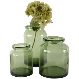 Glass Jar Vase - Grey-Green
