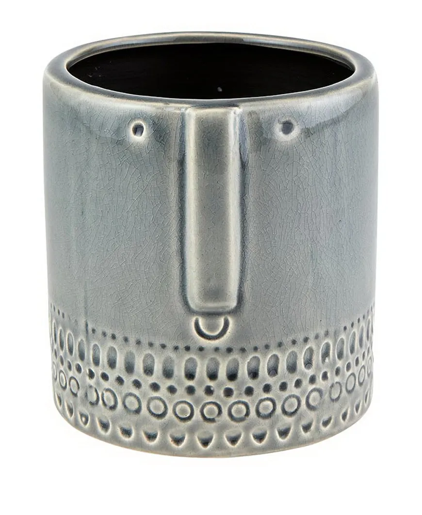 Grey Glazed Face Planter