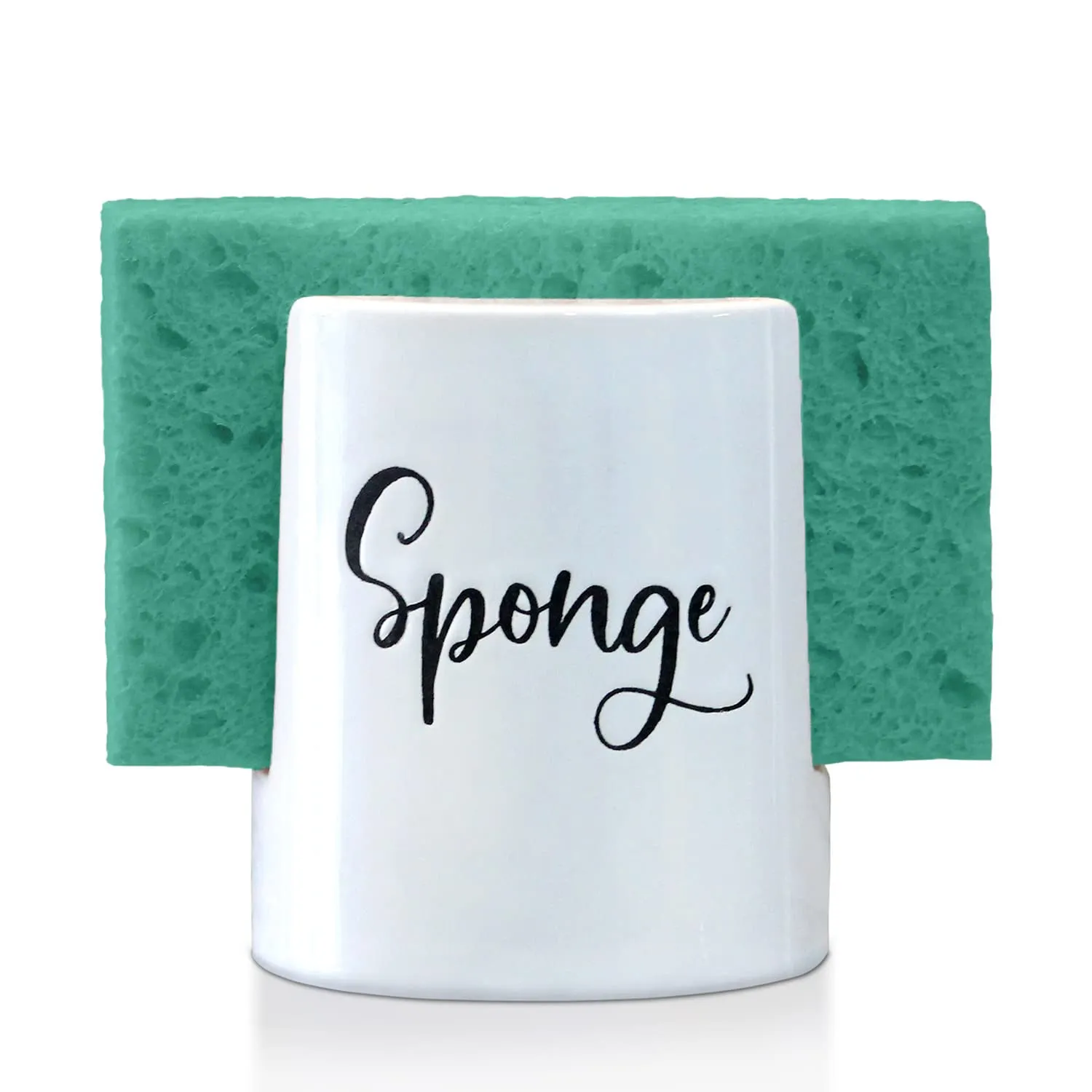 Home Acre Designs Sponge Holder for Kitchen Sink - Rustic Farmhouse Home & Kitchen Decor - White Ceramic