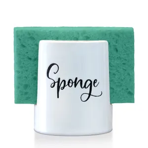 Home Acre Designs Sponge Holder for Kitchen Sink - Rustic Farmhouse Home & Kitchen Decor - White Ceramic