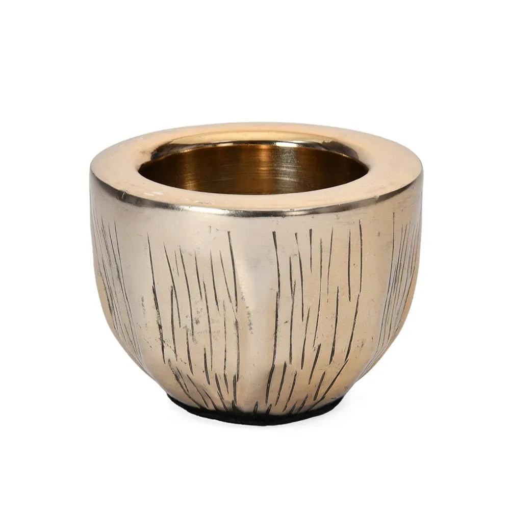 @home Ripple Vases - Gold (8x8x10 cm) Ideal Gift for Christmas, Bridal Shower, Wedding, or Special Occasions, for Use in Home Office Decor Spa by Nilkamal