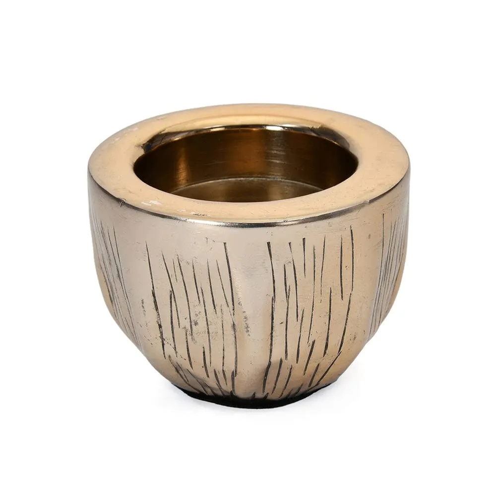@home Ripple Vases - Gold (8x8x10 cm) Ideal Gift for Christmas, Bridal Shower, Wedding, or Special Occasions, for Use in Home Office Decor Spa by Nilkamal