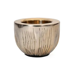 @home Ripple Vases - Gold (8x8x10 cm) Ideal Gift for Christmas, Bridal Shower, Wedding, or Special Occasions, for Use in Home Office Decor Spa by Nilkamal