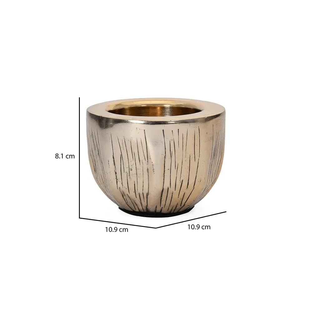 @home Ripple Vases - Gold (8x8x10 cm) Ideal Gift for Christmas, Bridal Shower, Wedding, or Special Occasions, for Use in Home Office Decor Spa by Nilkamal