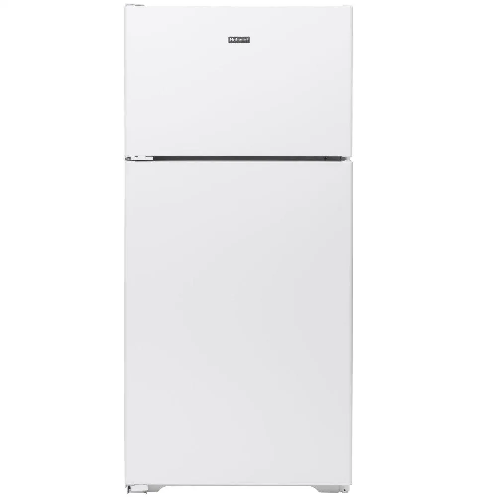 HPE16BTNLWW Hotpoint® ENERGY STAR® 15.6 Cu. Ft. Recessed Handle Top-Freezer Refrigerator