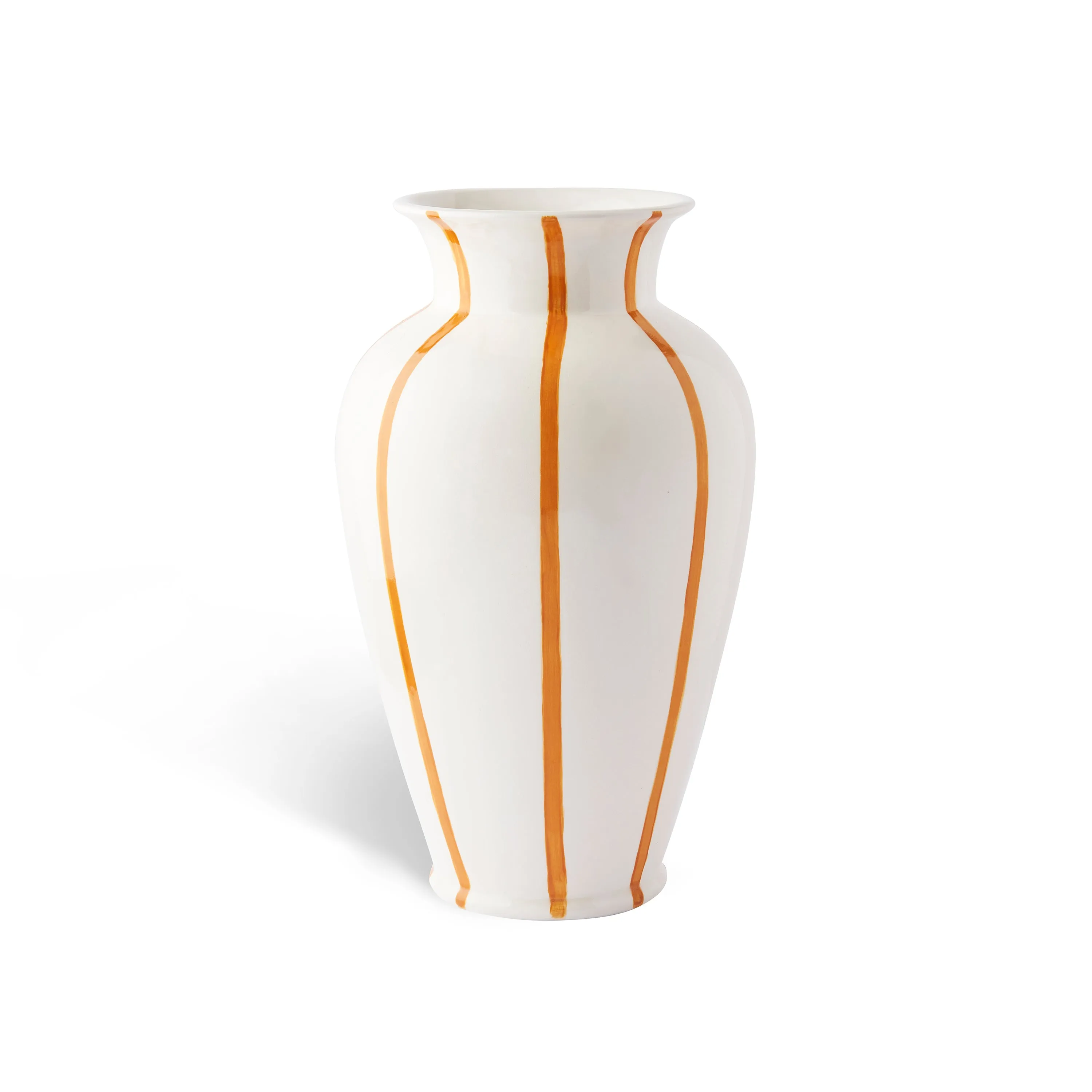 Jardin Large Hand-Painted Vase in Amber (12"H)