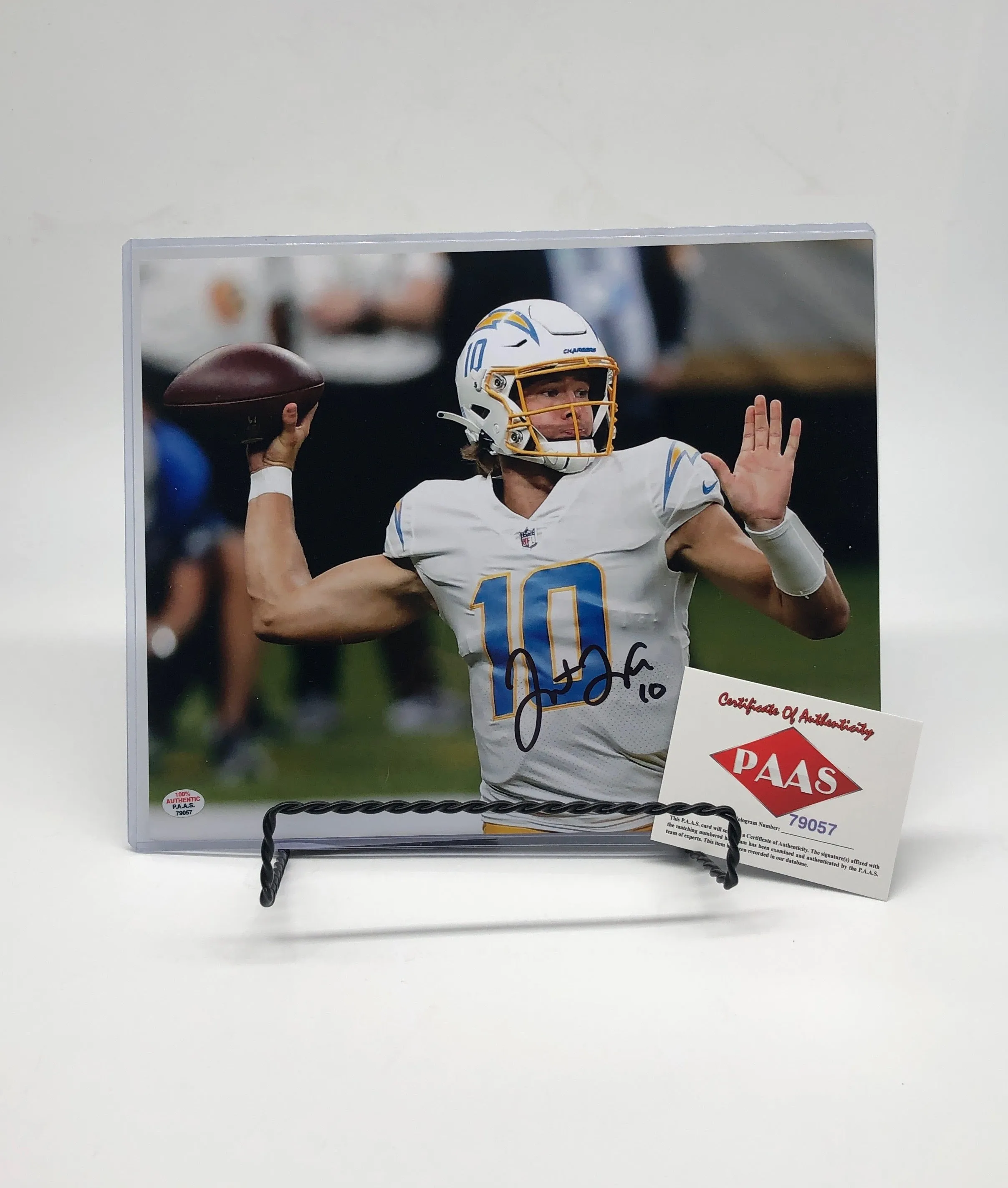 Justin Herbert Los Angeles Chargers Autographed  8x10 Photograph