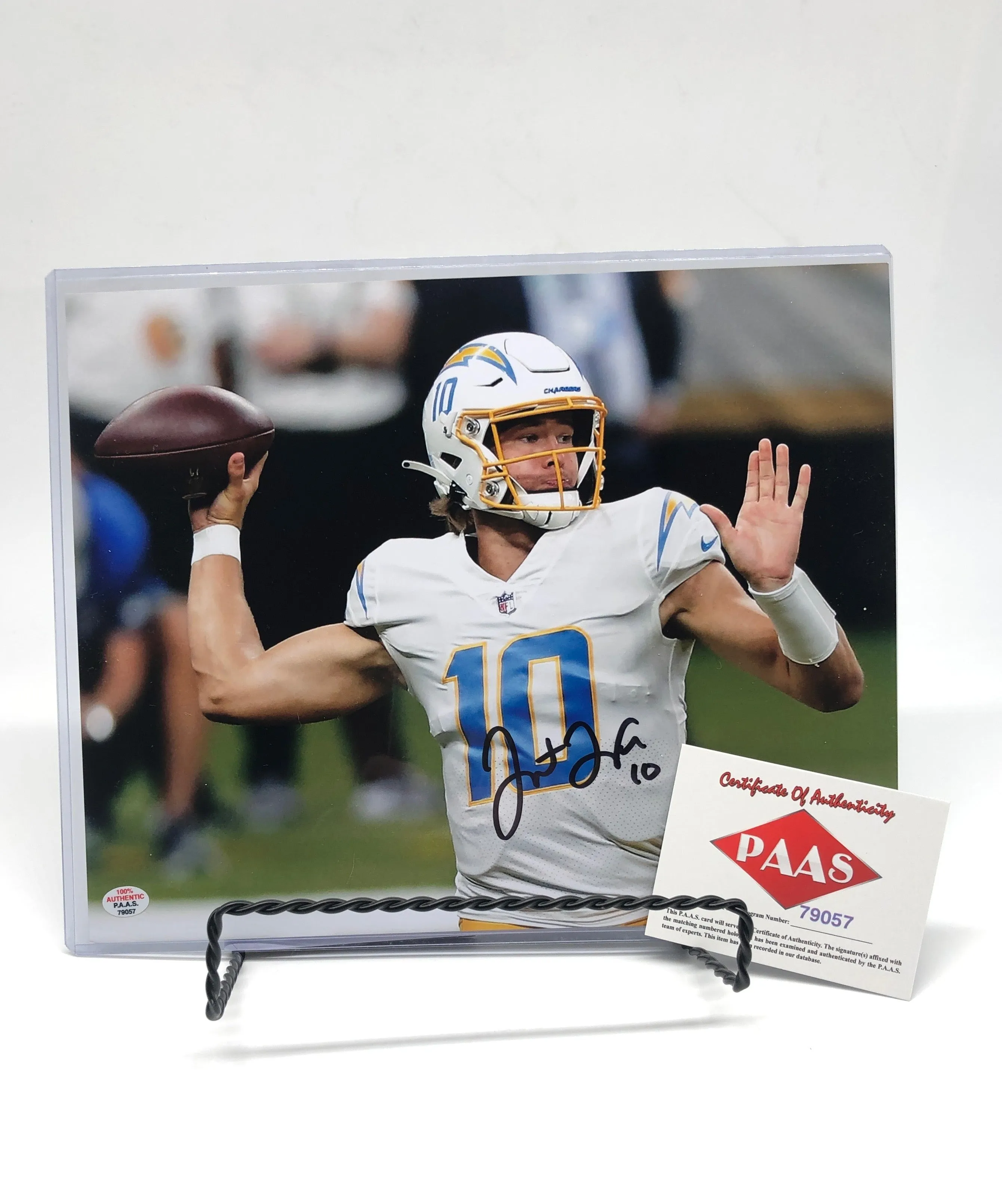 Justin Herbert Los Angeles Chargers Autographed  8x10 Photograph
