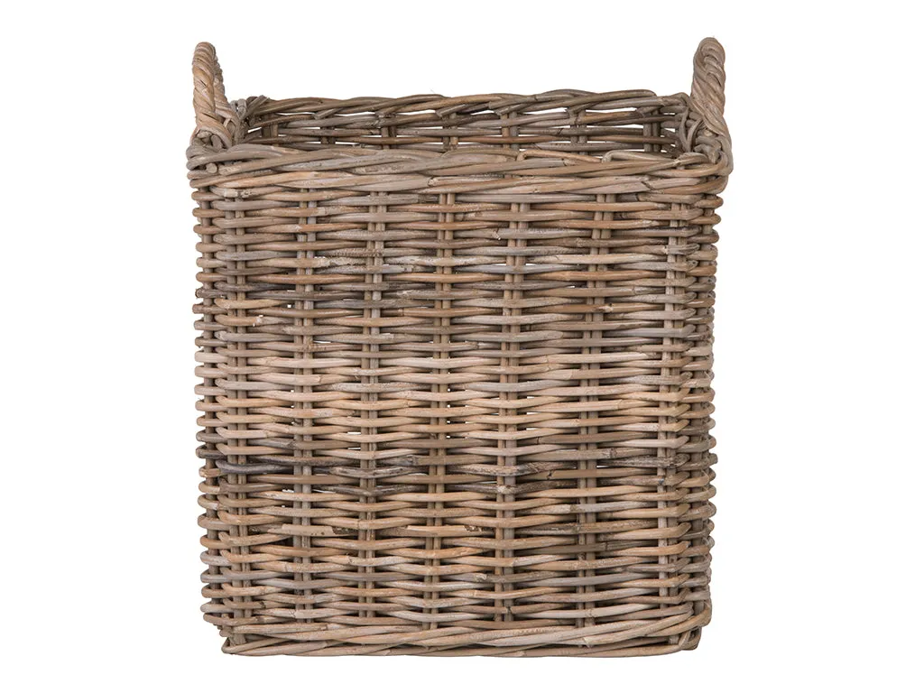 Kobo Square Rattan Basket, Gray-Brown