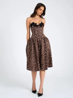 Lace Trim Midi Dress