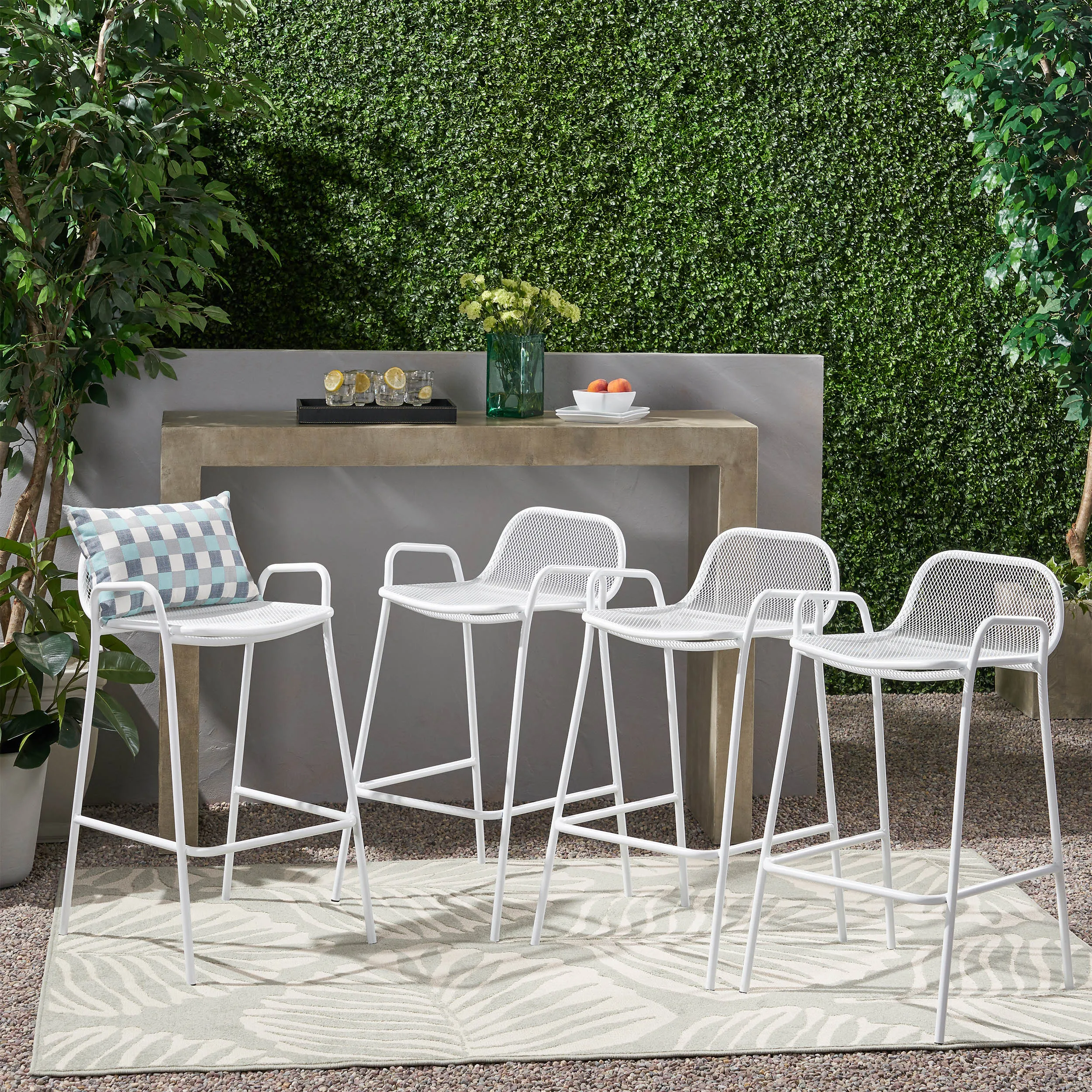 Linda Modern Iron Barstool (Set of 4)