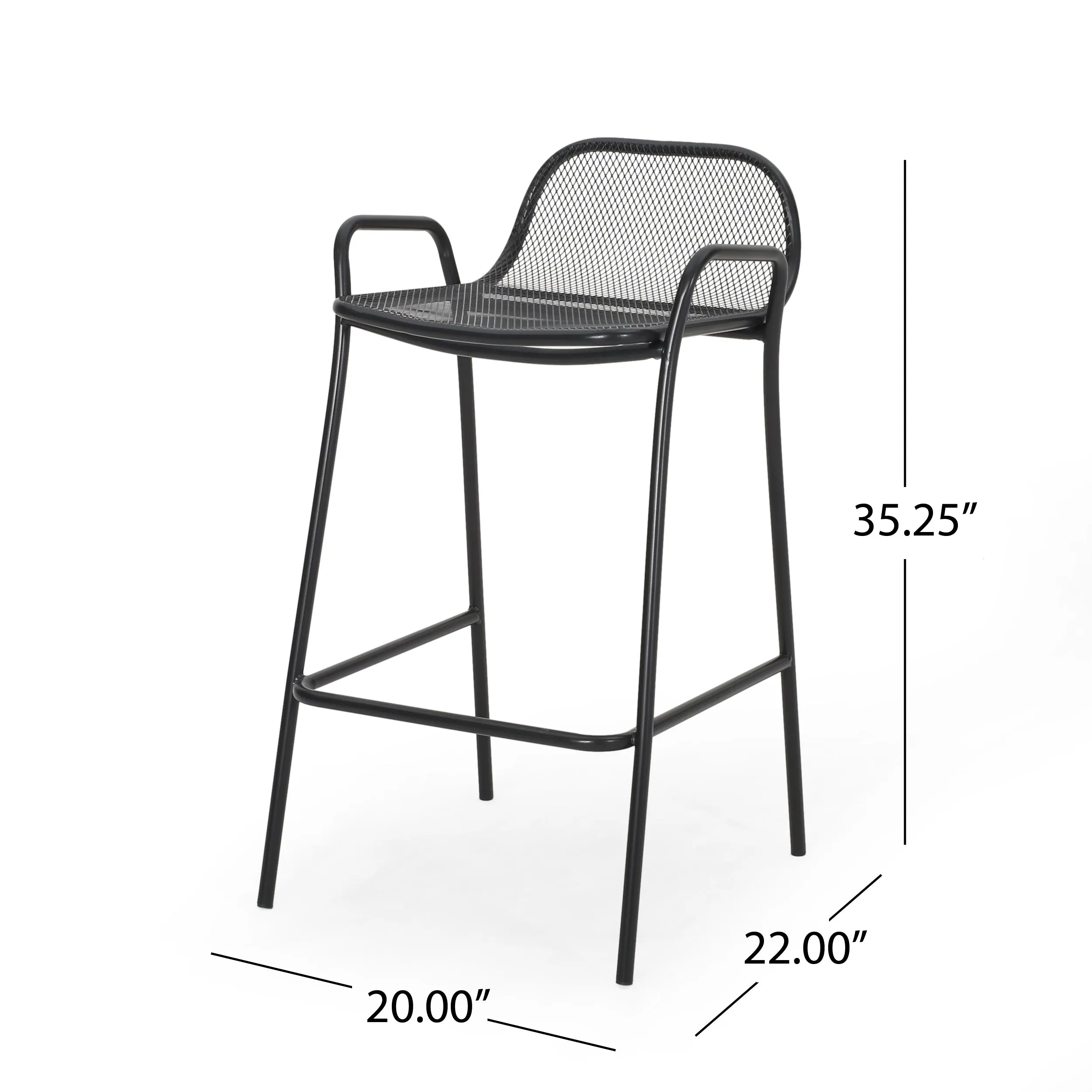 Linda Modern Iron Barstool (Set of 4)