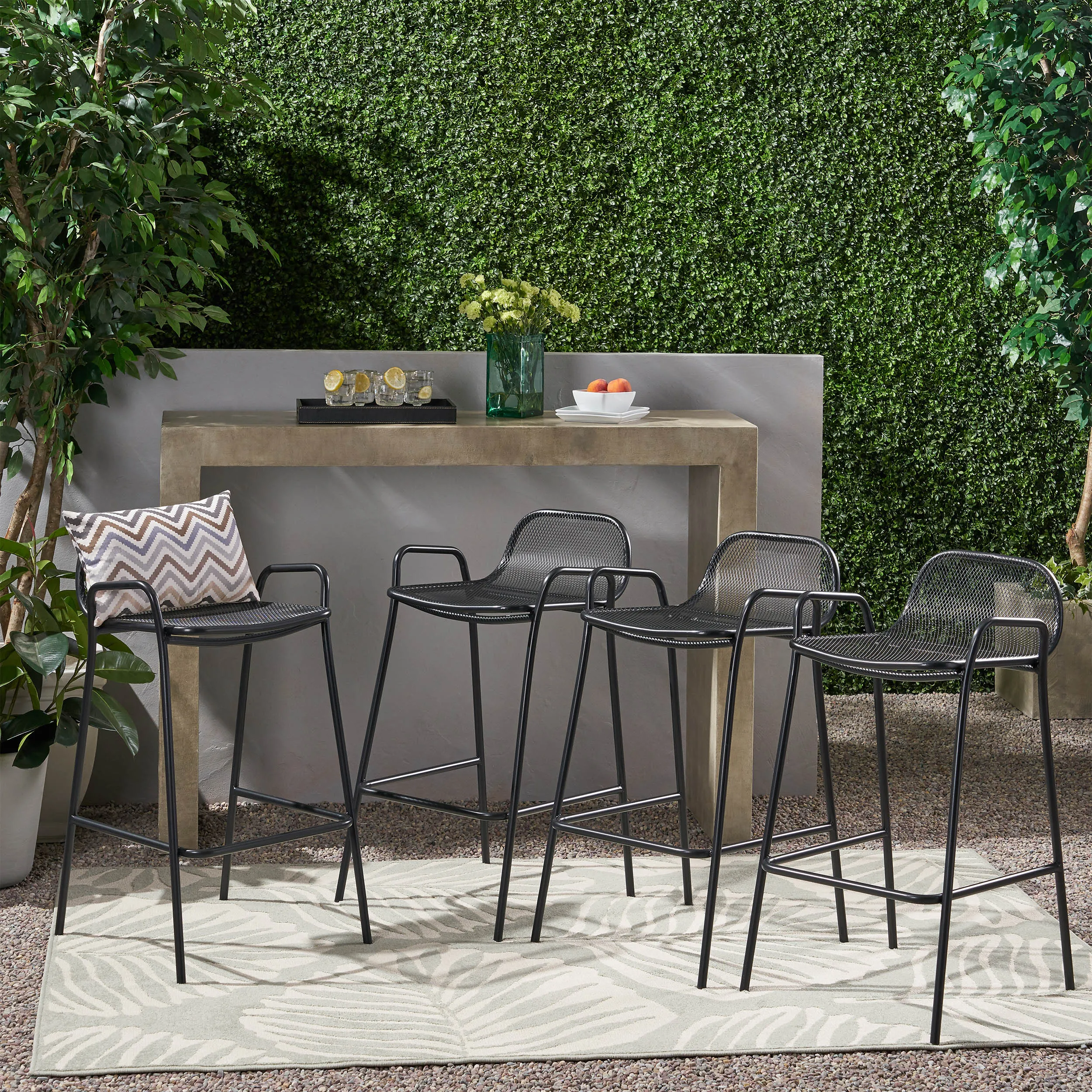 Linda Modern Iron Barstool (Set of 4)