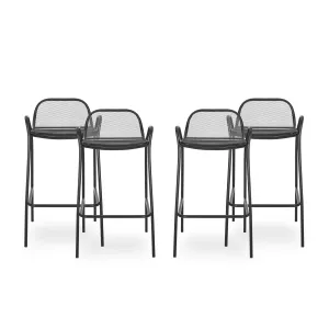 Linda Modern Iron Barstool (Set of 4)
