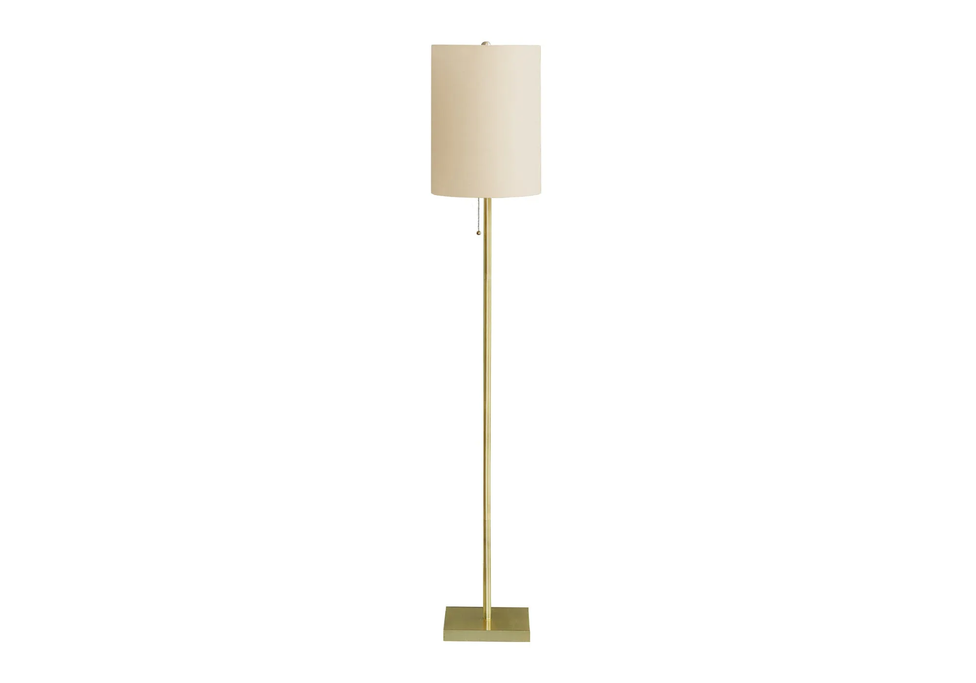 LuxeGlow 62 inch Contemporary Brass Floor Lamp with Ivory Shade