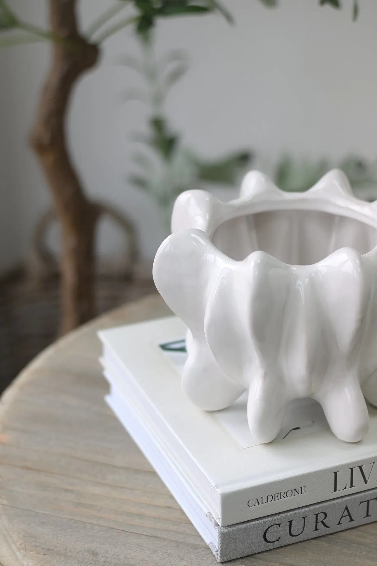 Lynwood White Stoneware Planter