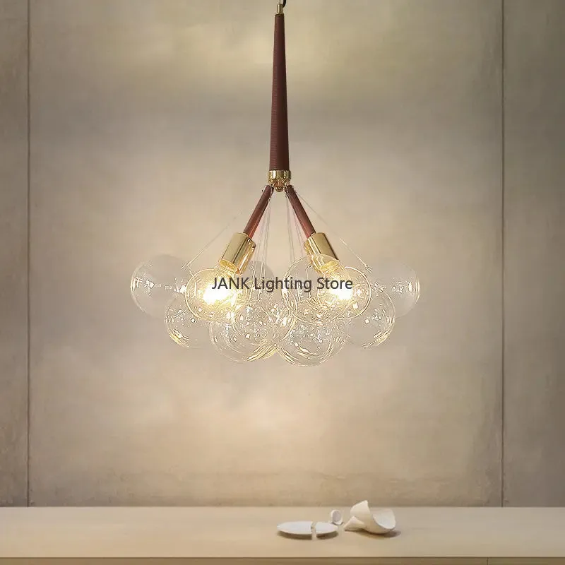 Mansion Nordic Luxury Bubble Glass Chandelier LED Lamps