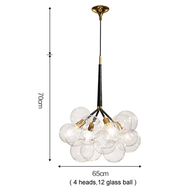 Mansion Nordic Luxury Bubble Glass Chandelier LED Lamps
