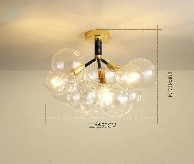 Mansion Nordic Luxury Bubble Glass Chandelier LED Lamps