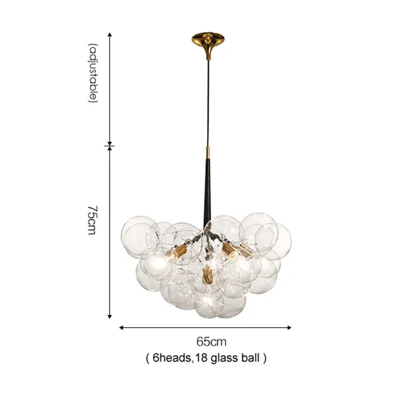 Mansion Nordic Luxury Bubble Glass Chandelier LED Lamps