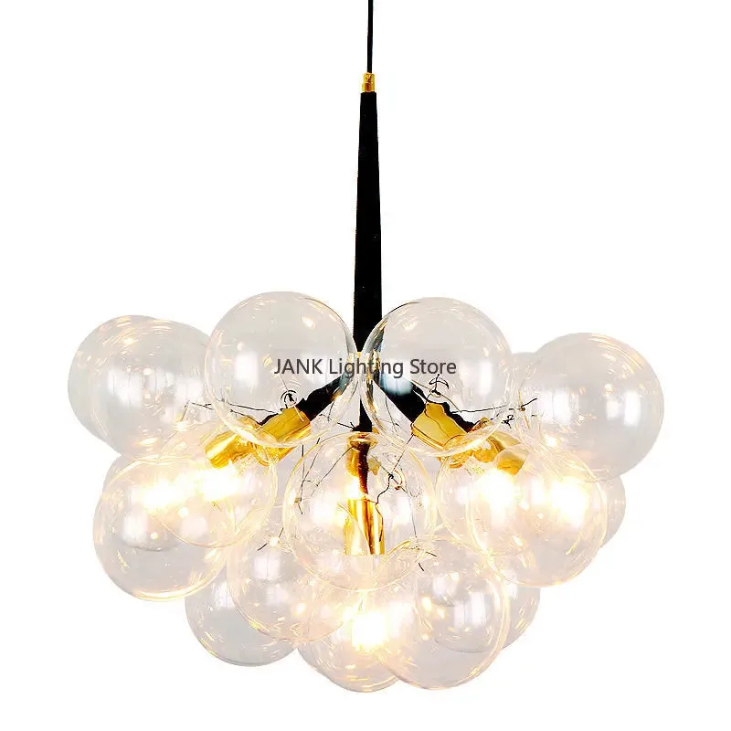 Mansion Nordic Luxury Bubble Glass Chandelier LED Lamps