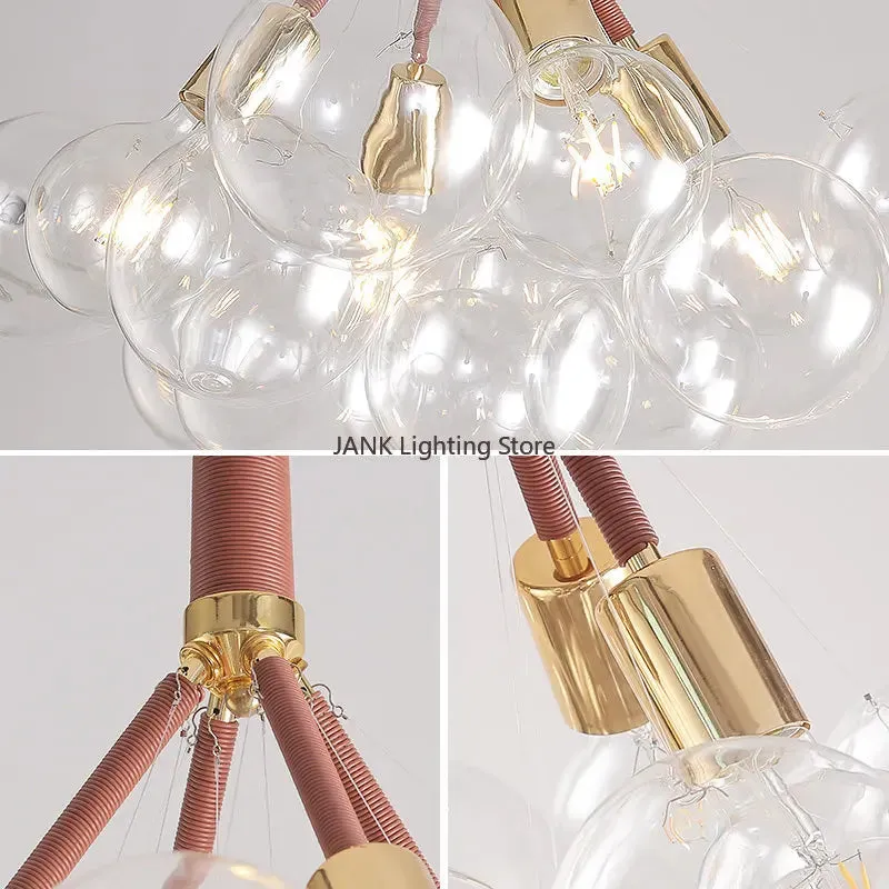 Mansion Nordic Luxury Bubble Glass Chandelier LED Lamps