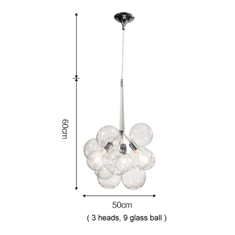 Mansion Nordic Luxury Bubble Glass Chandelier LED Lamps