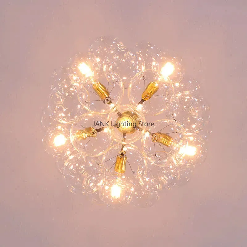 Mansion Nordic Luxury Bubble Glass Chandelier LED Lamps